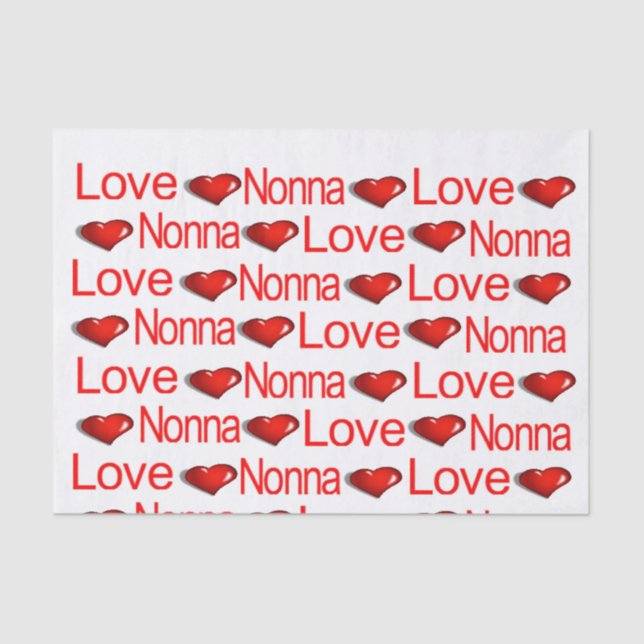 Papier Mousseline Saint-Valentin Tissue Paper Love NonnaRed Hearts (Recto)