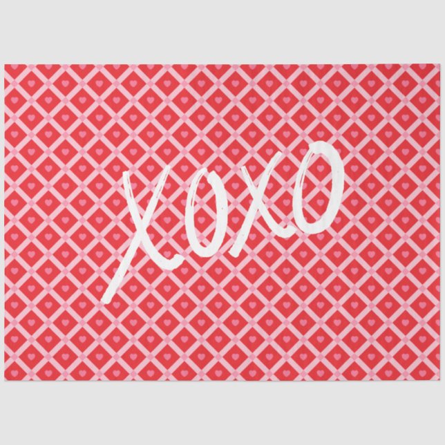 Papier Mousseline Saint Valentin XOXO (Recto)