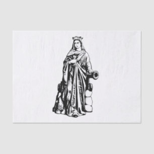 Papier Mousseline Sainte-Barbe la Grande Martyre Art Graphique Sacré