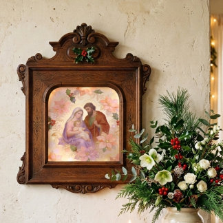 Papier Mousseline Sainte Famille Nativité Poinsettia d'hiver TMF26