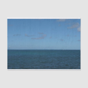 Papier Mousseline Sainte-Lucie Horizon Océan Bleu