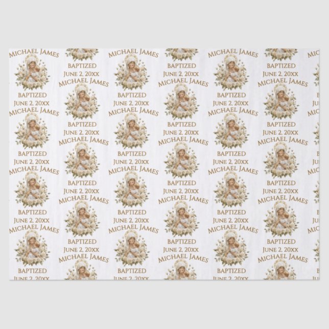 Papier Mousseline Sainte Marie avec l'enfant Jésus Baptême (Recto)