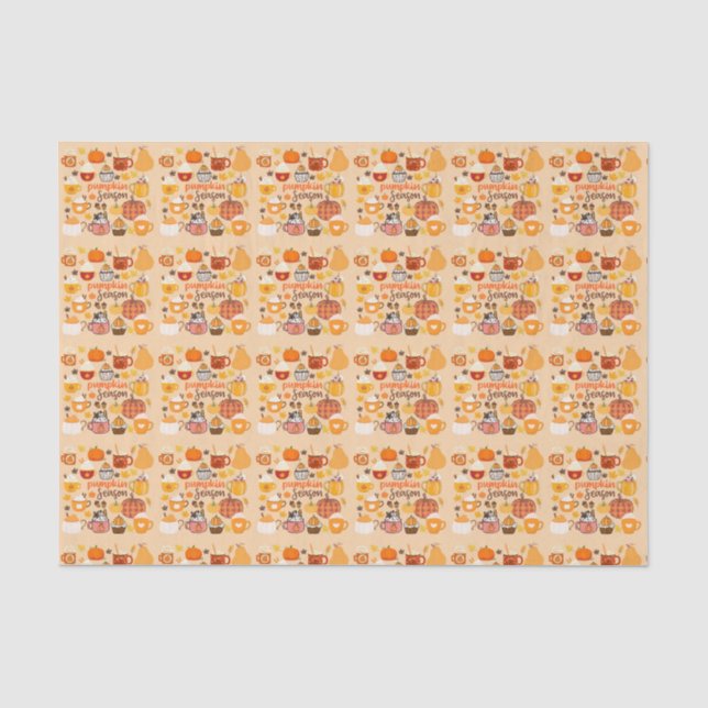 Papier Mousseline Saison Citrouille épicée (Recto)