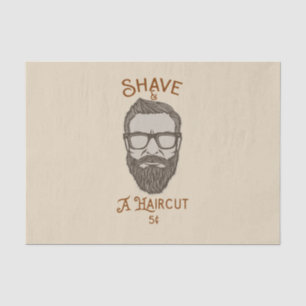 Papier Mousseline Salon de coiffure rétro graphique de barbier Shave