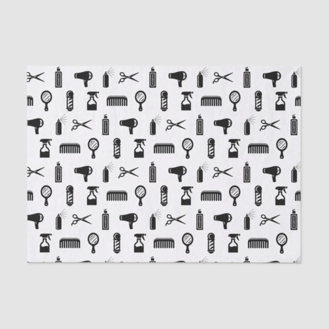 Papier Mousseline Salon et coiffeur Motif COULEUR PERSONNALISÉE (Recto)