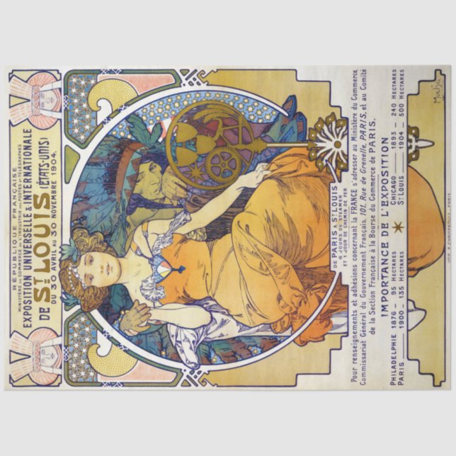 Papier Mousseline Salon Saint-Louis, Mucha (Recto)