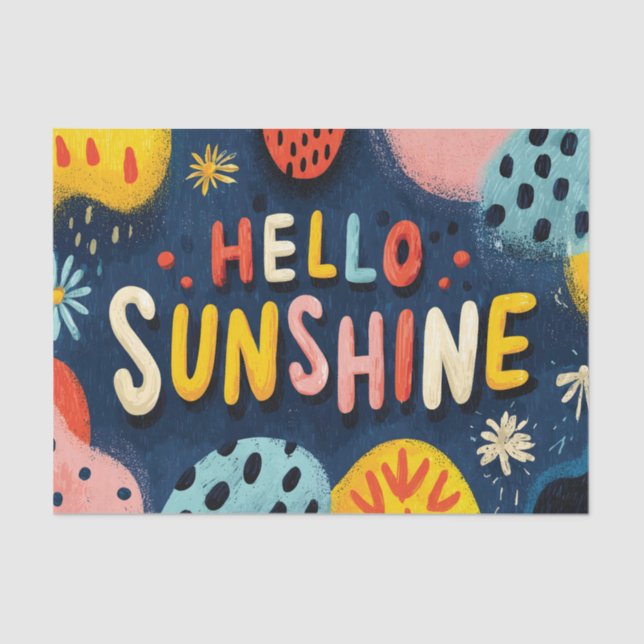 Papier Mousseline Salutation joyeuse "Bonjour Sunshine" (Recto)
