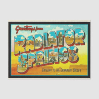 Papier Mousseline Salutations de Radiator Springs Arizona
