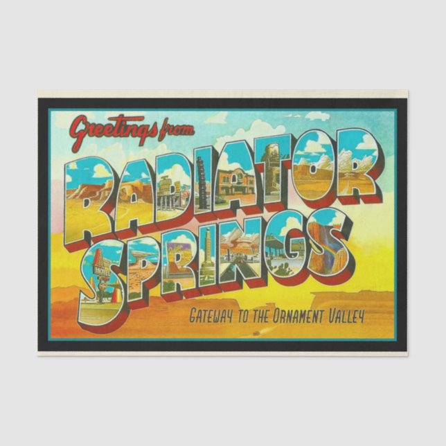 Papier Mousseline Salutations de Radiator Springs Arizona (Recto)