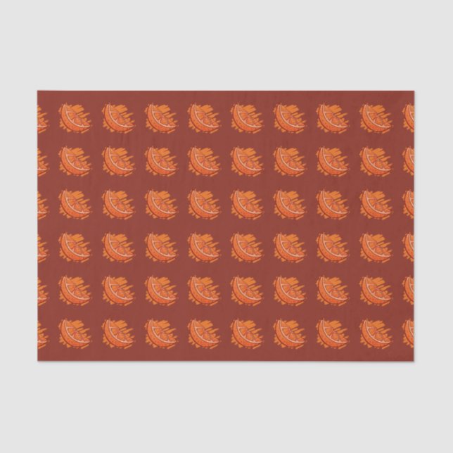 Papier Mousseline Sang Motif de fruits orange (Recto)
