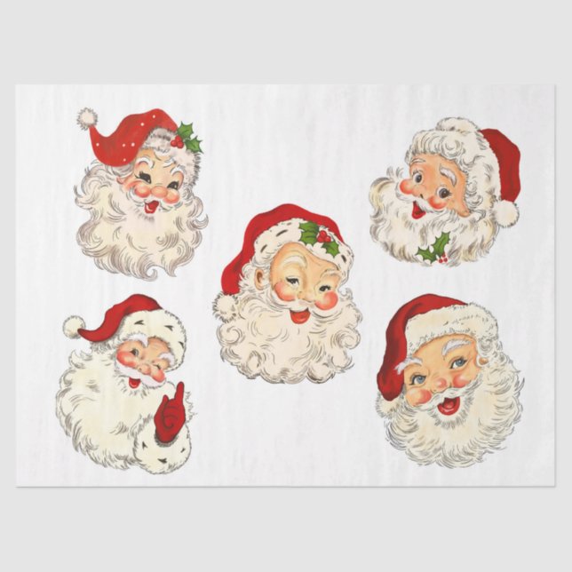Papier Mousseline Santa Clause Collage déroupage retro (Recto)