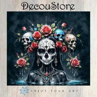 Papier Mousseline Santa Muerte Rising Decoupage