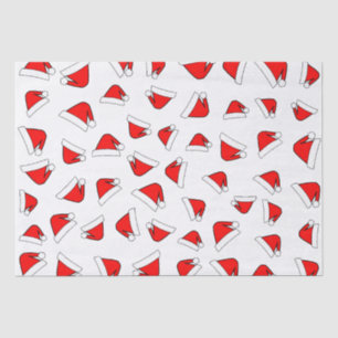 Papier Mousseline Santas Casquette Motif Rouge Et Blanc