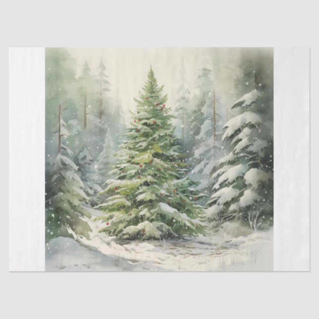 Papier Mousseline Sapin de Noël (Recto)