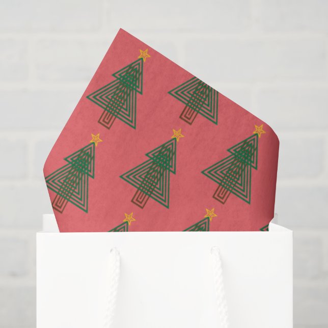 Papier Mousseline Sapin de Noël Art Déco (Sac cadeau)