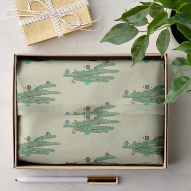 Papier Mousseline Sapin de Noël Cactus (Cadeau)