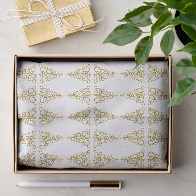 Papier Mousseline Sapin de Noël doré (Cadeau)