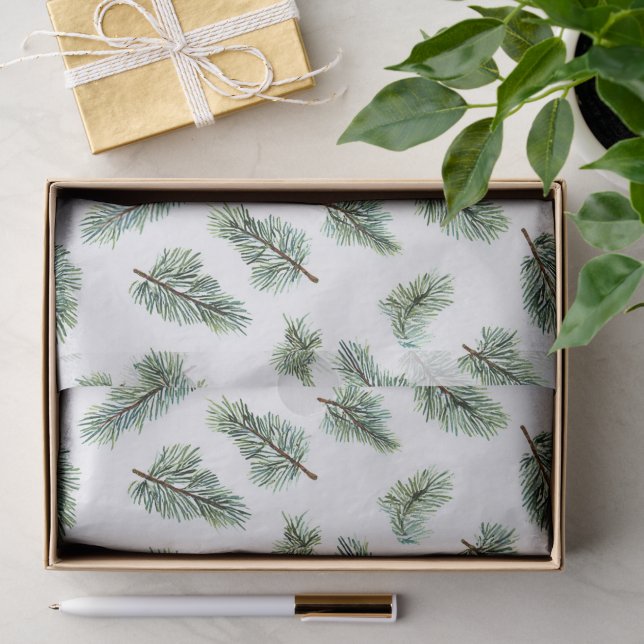 Papier Mousseline Sapin de Noël vert (Cadeau)