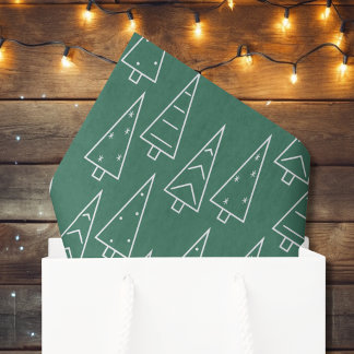 Papier Mousseline Sapin de Noël Vert Moderne