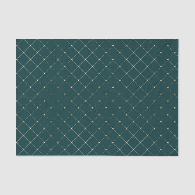 Papier Mousseline Sarcelle et Or Tendance (Recto)