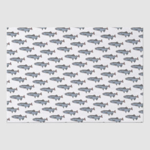 Papier Mousseline Saumon Motif de natation PNW Pêche Poisson envelop