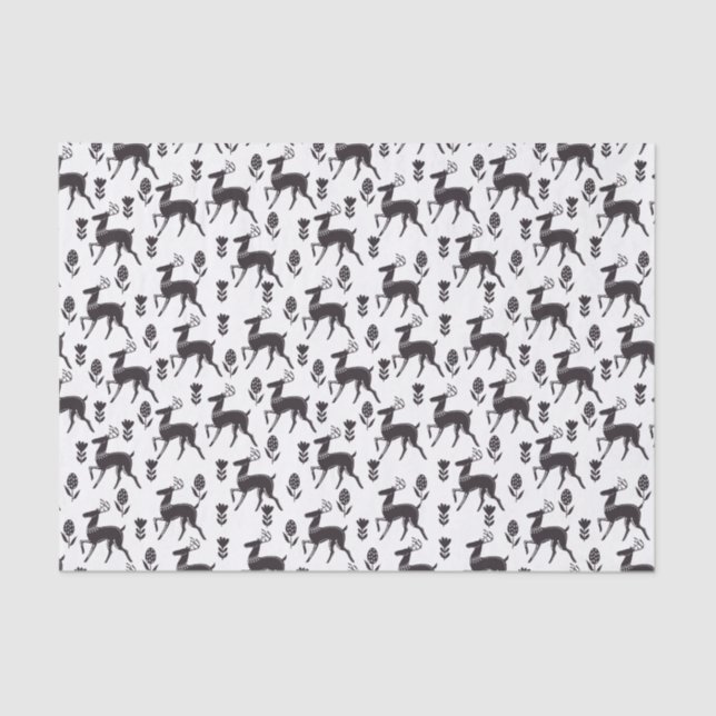 Papier Mousseline Scandia Folk Art Deer (Recto)