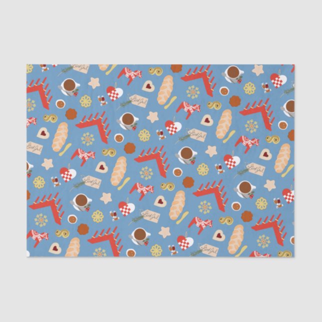 Papier Mousseline Scandinavie/Suédoise Jul Conception de pâtisseries (Recto)