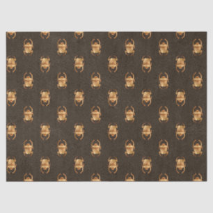 Papier Mousseline Scarab égyptien en or métallique sur le Brown