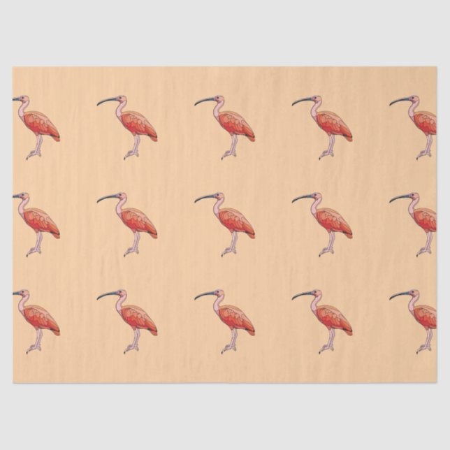 Papier Mousseline Scarlet Ibis Bird Joyeux anniversaire (Recto)