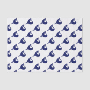 Papier Mousseline Sceau stylisé vintage silhouette lion de mer bleu