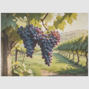 Papier Mousseline Scène de vignoble vintage