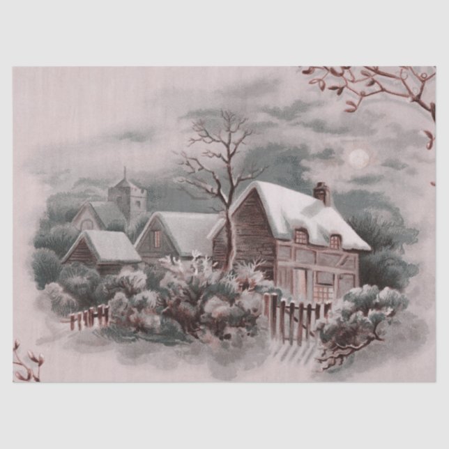 Papier Mousseline scène d'hiver A (Recto)