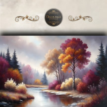 Scène romantique Rivière d'automne paysage Découpa
