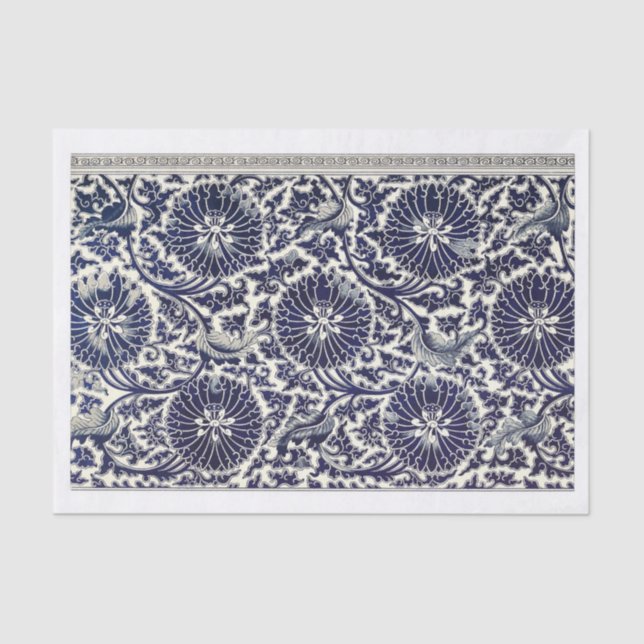 Papier Mousseline Schéma floral (Recto)