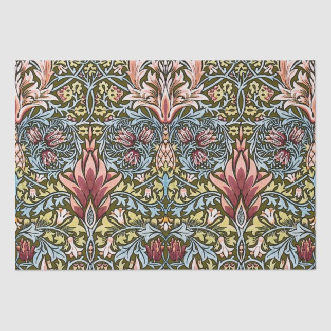 Papier Mousseline Schéma floral William Morris Snakeshead (Recto)