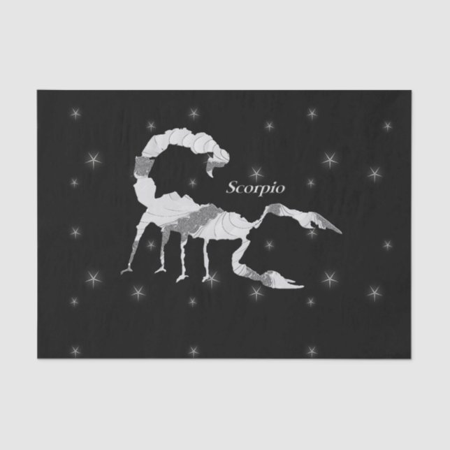 Papier Mousseline Scorpio Zodiac Design noir (Recto)