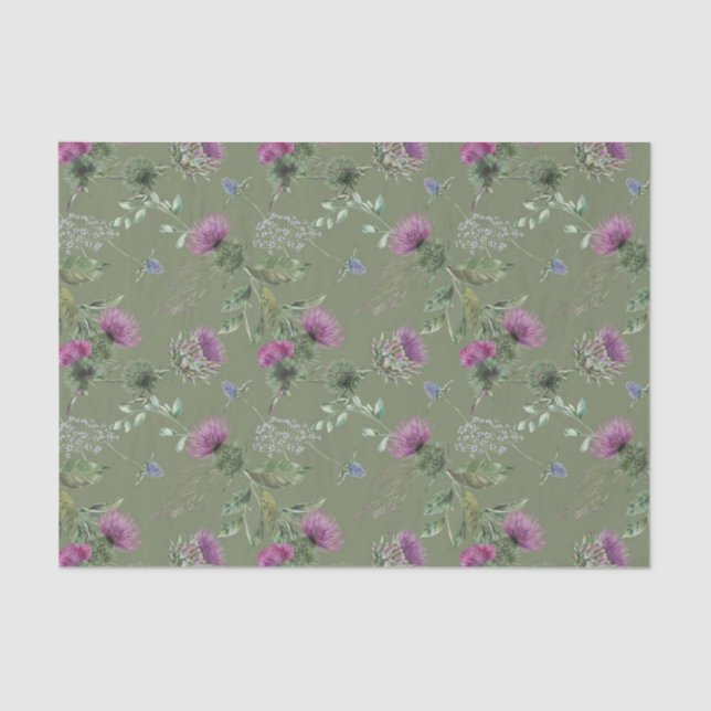 Papier Mousseline Scottish Floral et série Tartan Design 4 (Recto)
