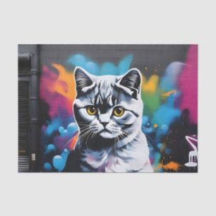 Papier Mousseline Scottish Fold Art Vibrant