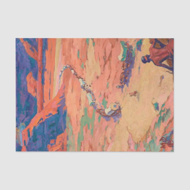 Papier Mousseline Scouter les intrus par Maynard Dixon (Recto)