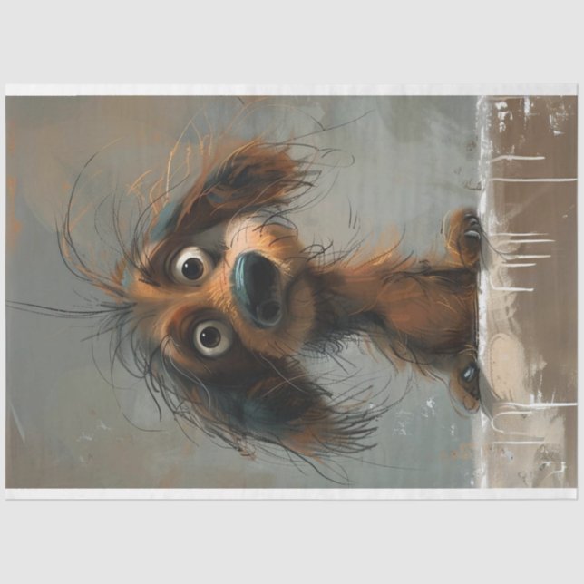 Papier Mousseline Scrappy Dachshund Dog Decoupage (Recto)