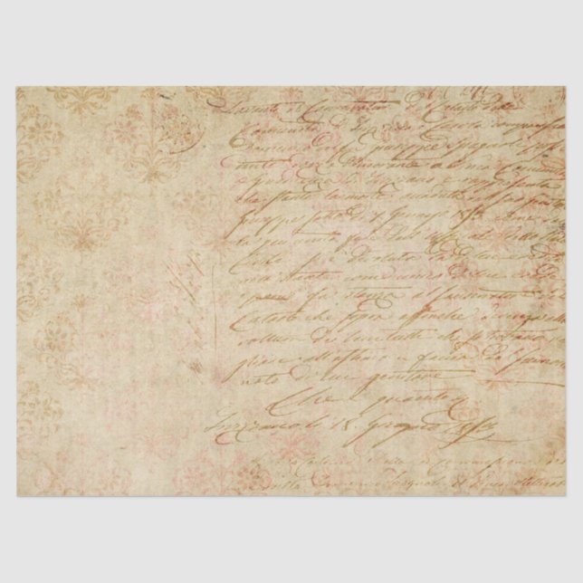 Papier Mousseline Script cursif et filigree sur la page de découpage (Recto)