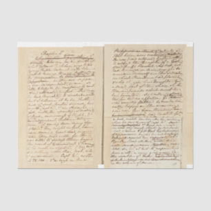 Papier Mousseline Script manuscrit vintage British 1700s