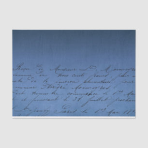 Papier Mousseline Script Vintage sur un Arrière - plan bleu
