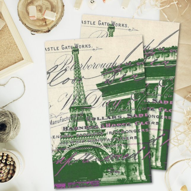 Papier Mousseline scripts français Paris eiffel tour arc de triomphe (french scripts Paris eiffel tower arch of triumph Tissue Paper)