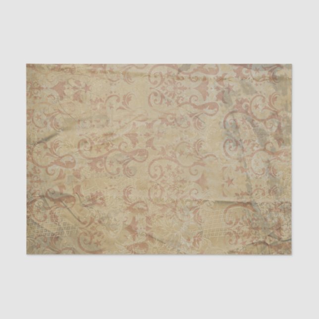 Papier Mousseline Scrolls et fleurs de style victorien (Recto)