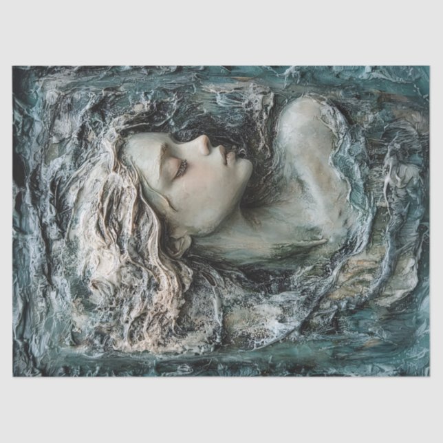 Papier Mousseline Sculpture du profil d'une femme Découpage (Recto)