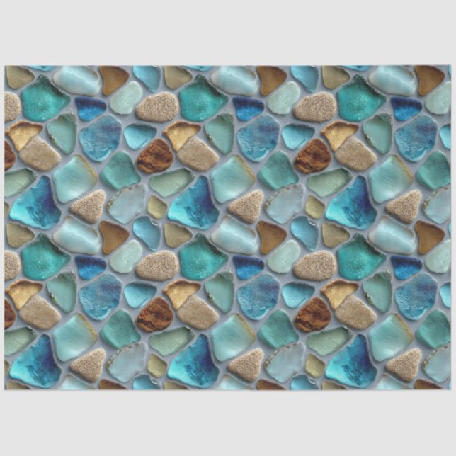 Papier Mousseline Sea Glass Pattern Decoupage (Recto)