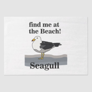 Papier Mousseline Seagull Me Trouve À La Plage Drôle Oiseau