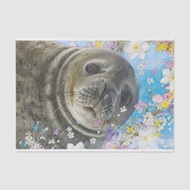 Papier Mousseline Sealion de conte de Fairytale dans l'océan des fle (Recto)