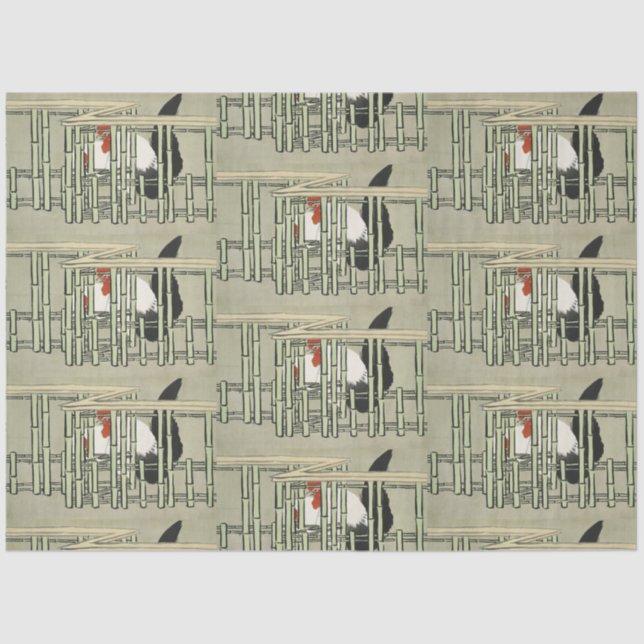 Papier Mousseline Sekka Roosters de Momoyogusa Art japonais (Recto)